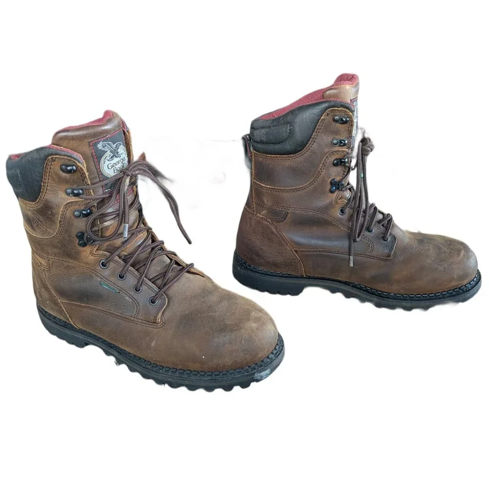 Georgia Boot Co. Men's 8 in. 100G Insulated Safety Toe Leather Boot - Size 10 D